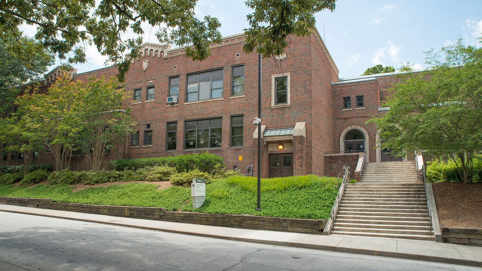 The East facade of the Couch Building on Georgia Tech campus.