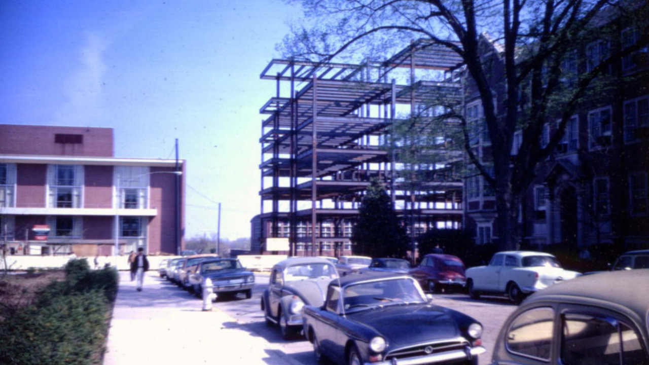 A dated photo of Dorothy M. Crosland Tower.