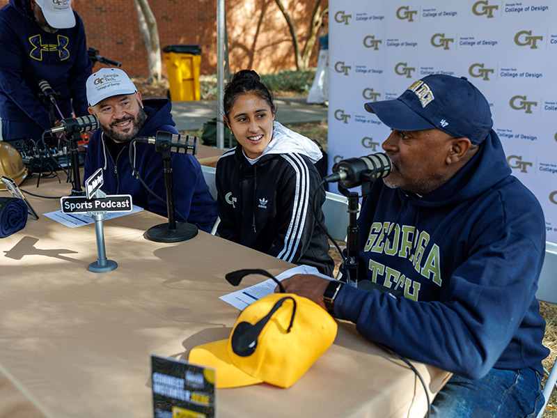Alejandra Cruz, center, and the Water Boyz podcast