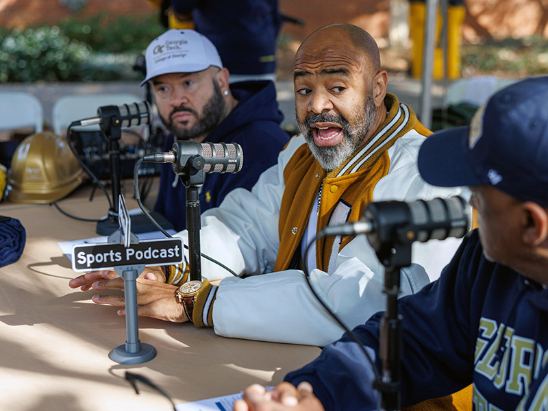 Kofi Smith, center, and the Water Boyz podcast